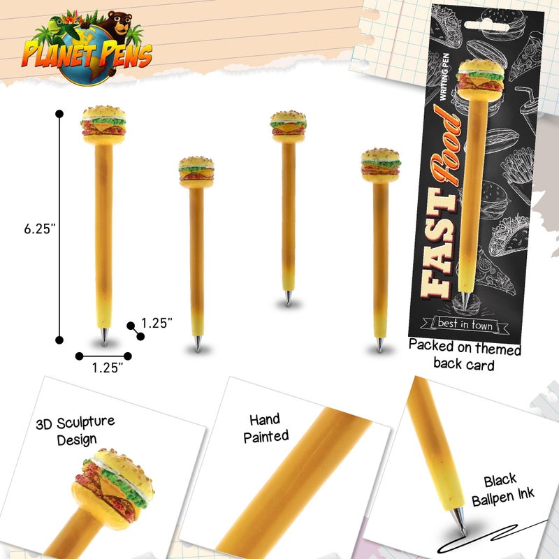 Planet Pens Cheeseburger Novelty Pen - Cute Fun & Unique Kids & Adults Office Supplies Ballpoint Pen Colorful Fast Food Writing Pen Instrument for School and Office - Image 3